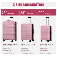 Classic 3-Piece Hardshell Luggage Set with TSA Lock, Spinner Wheels & Expandable Carry-On (20/24/28 Inch)