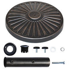 26 lbs Resin Umbrella Base with Concave Radial Pattern (Bronze)