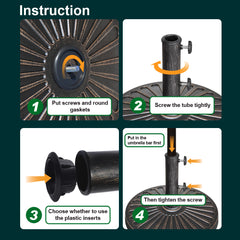 26 lbs Resin Umbrella Base with Concave Radial Pattern (Bronze)