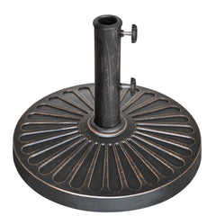26 lbs Resin Umbrella Base with Concave Radial Pattern (Bronze)