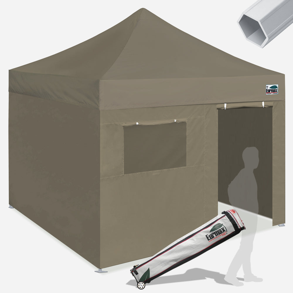 comercial tent EURMAX Pro 10x10 Pop Up Tent W/ 4 Zipper Walls