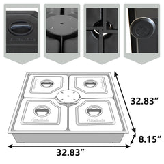 33" x 33" Offset Patio 260 LBS Sand/Water Filled Umbrella Base (Black)