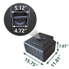 33" x 33" Offset Patio 260 LBS Sand/Water Filled Umbrella Base (Black)