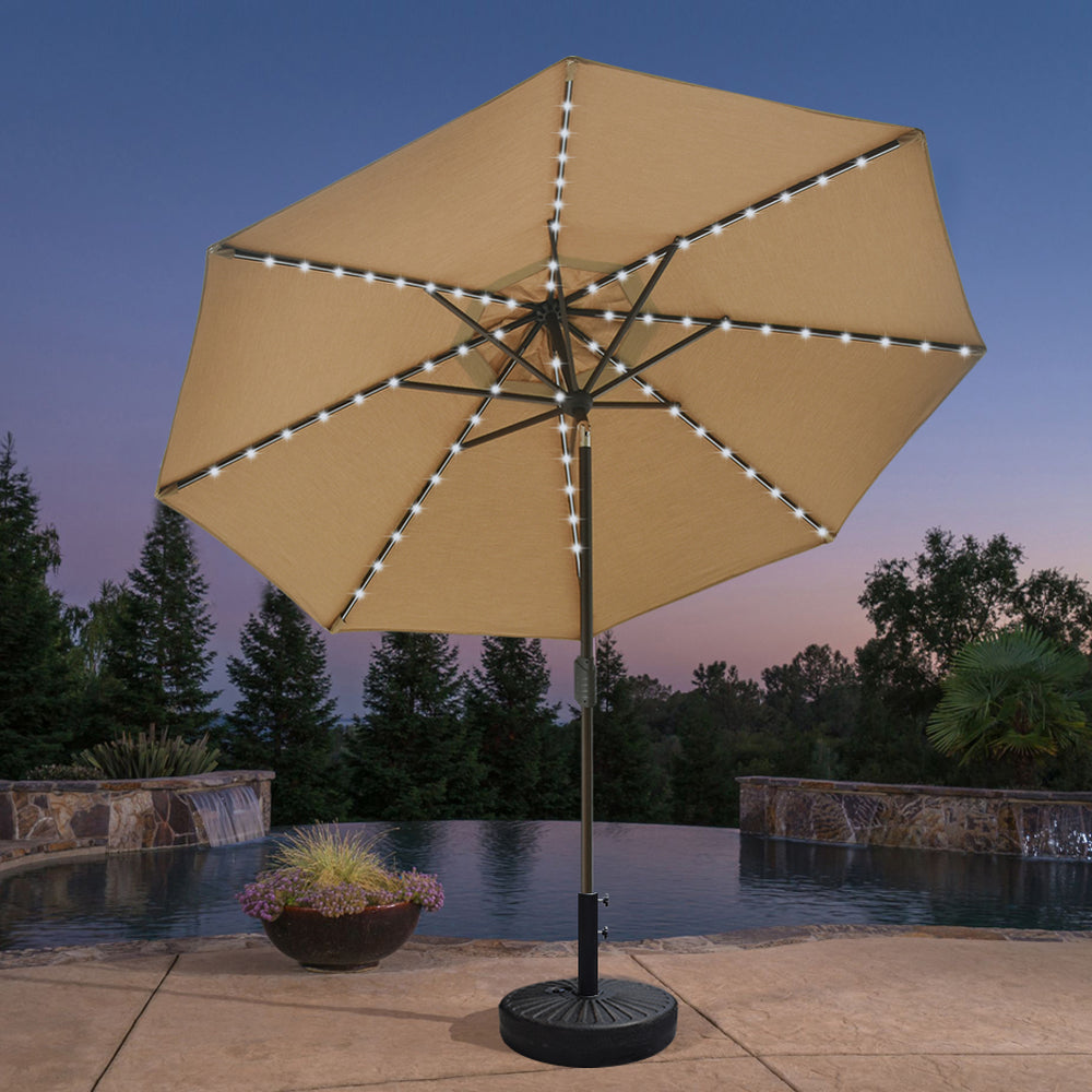 EliteShade 9ft Solar LED Patio Umbrella – Eurmax