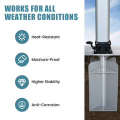 8.5" x 8.5" x 17.5" In-Ground Umbrella Base (Silver)