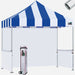 Stripe Blue/White Top + White Walls