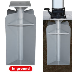 8.5" x 8.5" x 17.5" In-Ground Umbrella Base (Silver)