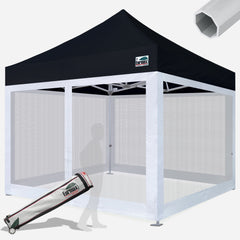 Beyond 10x10 Aluminum Pop Up Tent With 4 Screen Zipper Walls