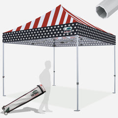Beyond 10X10 Aluminum Instant Canopy American Flag