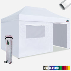 Premium 10x15 Steel Pop Up Canopy with 4 Zipper Walls