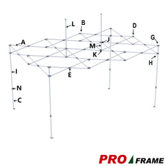 Peak Pole W/Dome Cap L for 10x10,10x15,10x20 Eurmax Pro and Apex Pro Frame