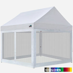 10x10 Apex Canopy Tent with 4 Screen Zipper Walls