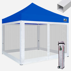 Standard 10x10 Steel Canopy with 4 Screen Zipper Walls