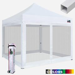 Standard 10x10 Steel Canopy with 4 Screen Zipper Walls