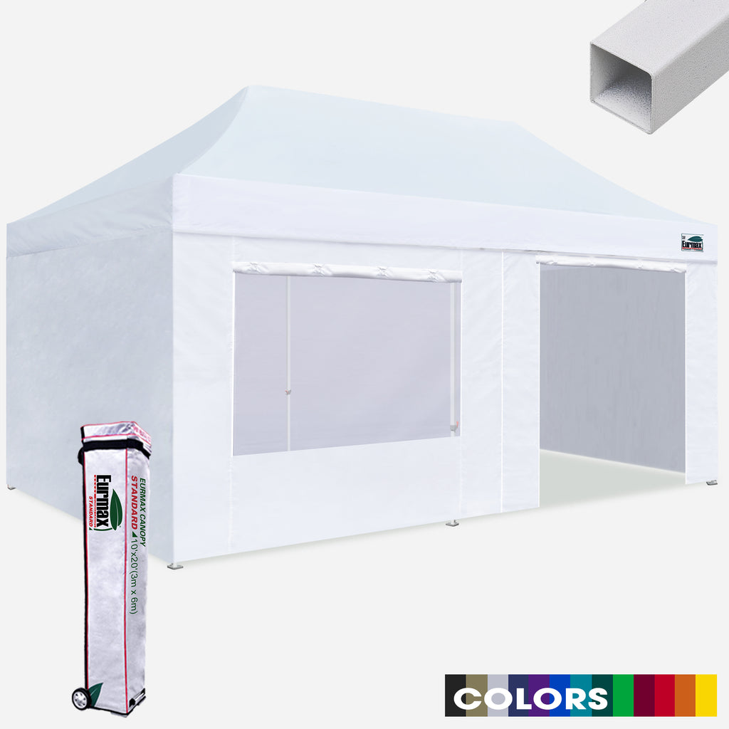Standard 10x20 Steel Canopy Tent with 4 Zipper Walls – Eurmax