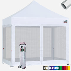 Superior 10x10 Hybrid Pop Up Canopy With 4 Screen Zipper Walls