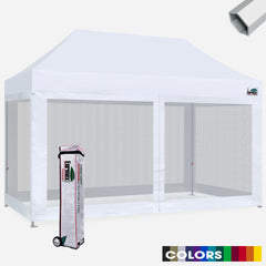 Superior 10x15 Hybrid Pop Up Canopy with 4 Screen Zipper Walls