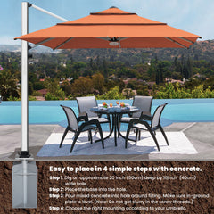 8.5" x 8.5" x 17.5" In-Ground Umbrella Base (Silver)