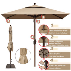 Classic 6FT Square Market Patio Umbrella