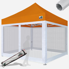 Beyond 10x10 Aluminum Pop Up Tent With 4 Screen Zipper Walls