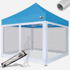 Beyond 10x10 Aluminum Pop Up Tent With 4 Screen Zipper Walls