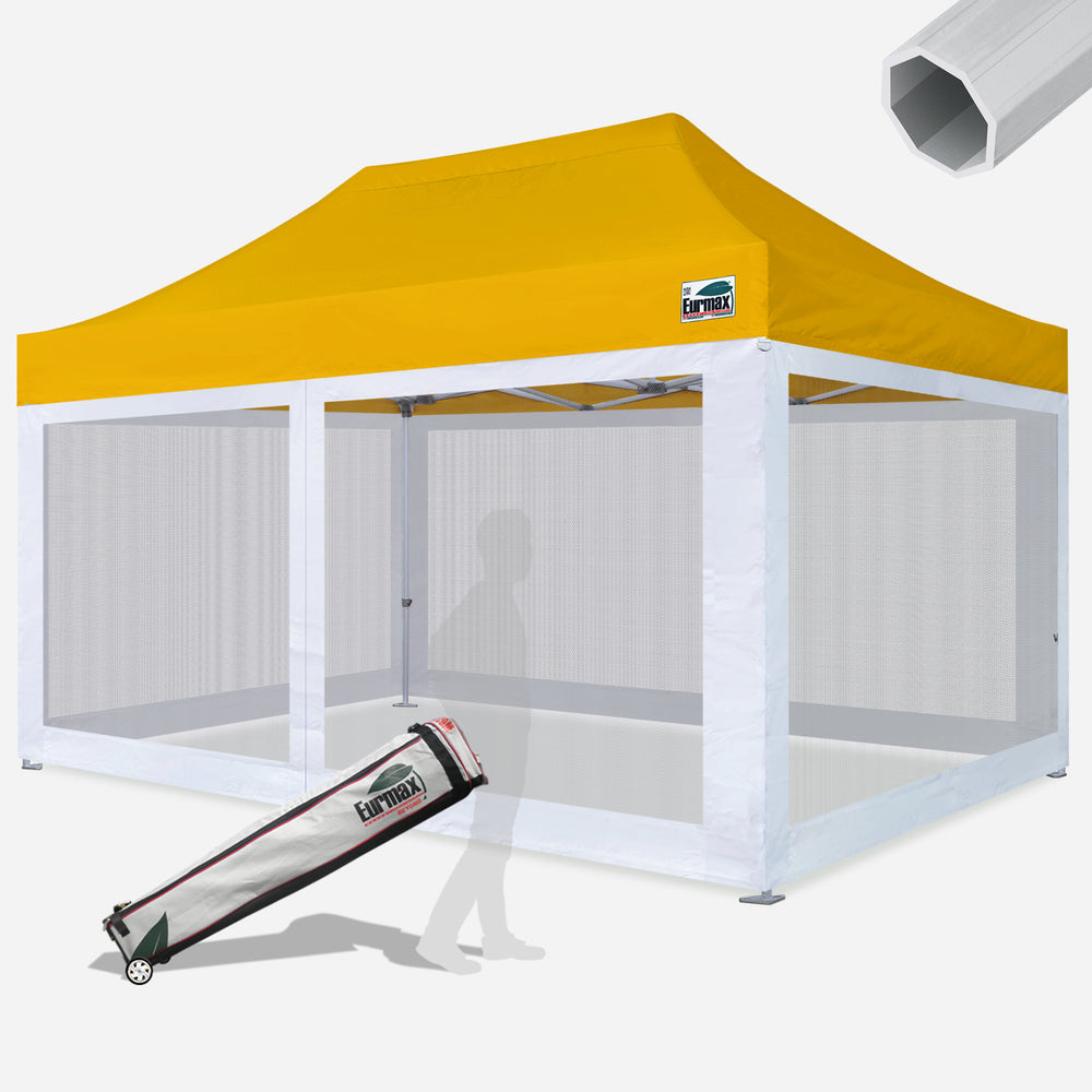 Beyond 10x15 Aluminum Pop Up Tent with Screen Walls – Eurmax Gold