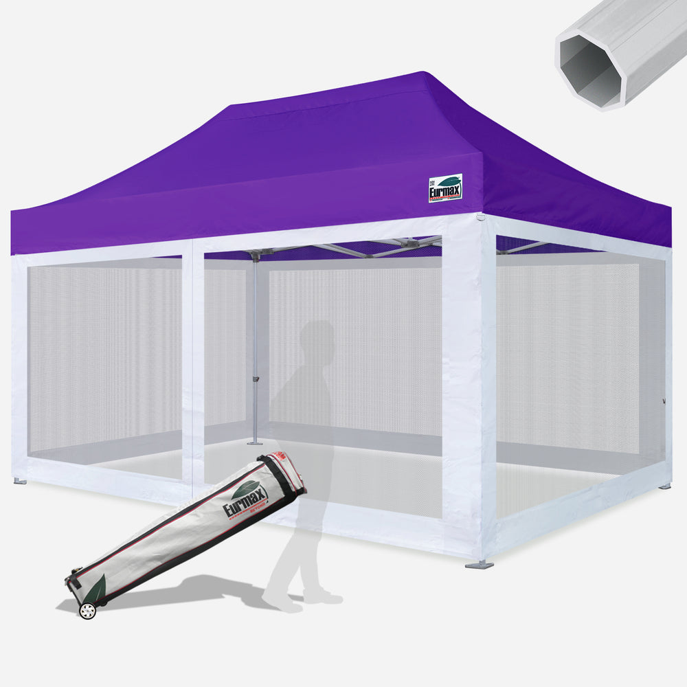 beyond tents Beyond 10x15 Aluminum Pop Up Tent with Screen Walls – Eurmax Purple