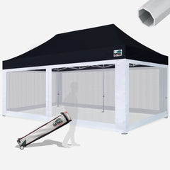 Beyond 10x20 Aluminum Pop Up Tent With 4 Screen Zipper Walls