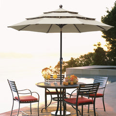 Classic 9FT Triple-Tier Market Patio Umbrella