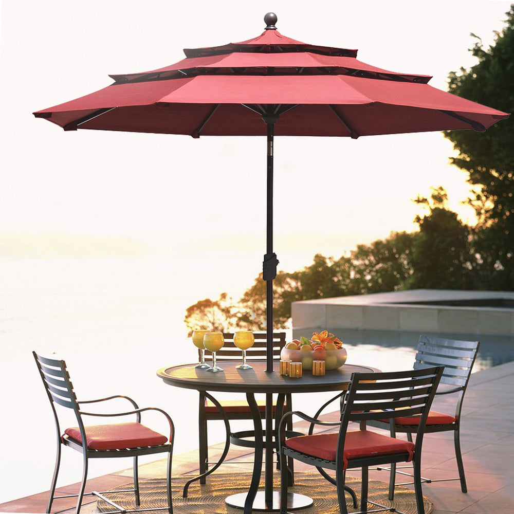 9FT 3 Tier Market Patio Outdoor Umbrella on sale on