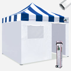 Premium Carnival 10x10 Steel Pop Up Canopy with 4 Zipper Walls