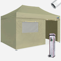 Premium 10x15 Steel Pop Up Canopy with 4 Zipper Walls