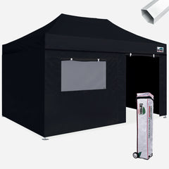 Premium 10x15 Steel Pop Up Canopy with 4 Zipper Walls
