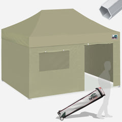 Pro 10x15 Aluminum Pop Up Tent with 4 Zipper Walls