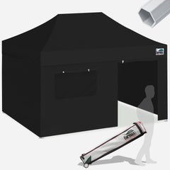 Pro 10x15 Aluminum Pop Up Tent with 4 Zipper Walls