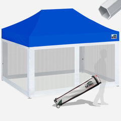 Pro 10x15 Aluminum Pop Up Tent with 4 Screen Zipper Walls
