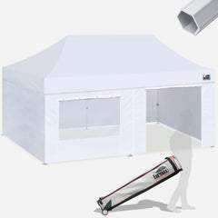 Pro 10x20 Aluminum Pop Up Tent with 4 Zipper Walls