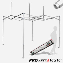 Pro 10x10 Apex Canopy Frame with Heavy Duty Roller Bag