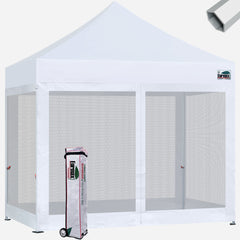 Superior 10x10 Hybrid Pop Up Canopy With 4 Screen Zipper Walls