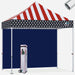 American Flag with Navy Blue Wall