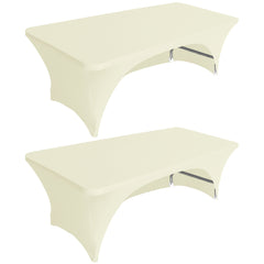 8Ft Stretchable Tablecloth Open Back 2 Pack