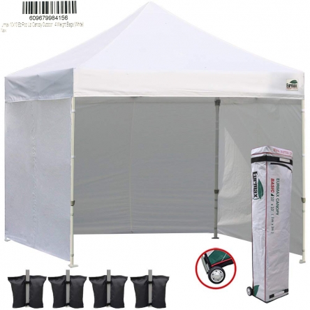 Canopy Walls 10x20，Outdoor Instant Canopies Eurmax Instant SunWall for 10x20 Gazebo Pop up Canopy Sky Blue 1 Pack Sidewall Only Removable Zipper End