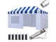 Stripe Blue/White Top + White Sides