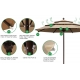 11Ft 3 Tiers Patio Market Umbrella detail