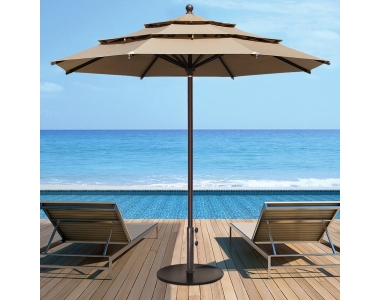 11Ft 3 Tiers Patio Market Umbrella