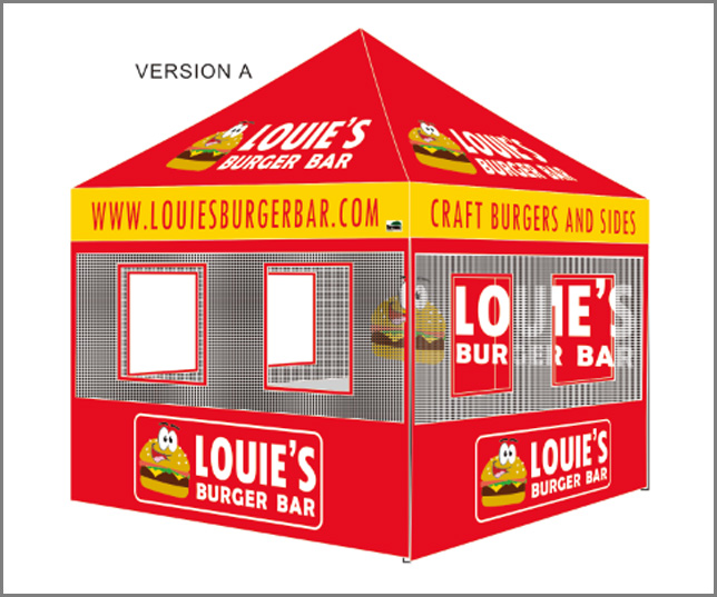 10x10 Custom Food Service Canopy louie C1051
