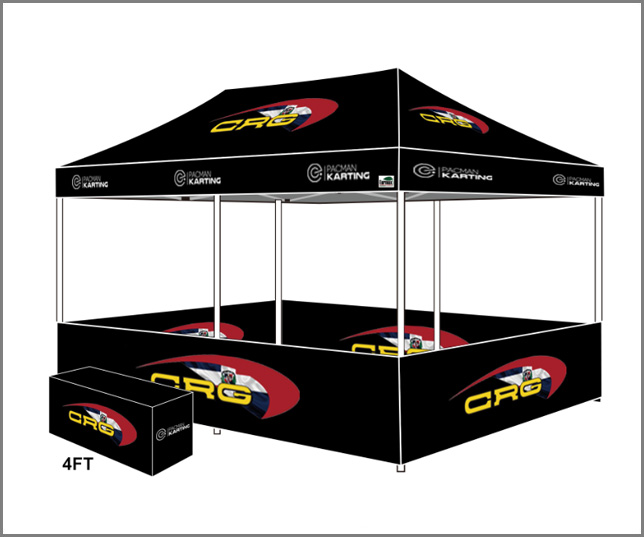 10x20 Custom Trade Show Canopy Tent With Enclosure Half Wall C4642