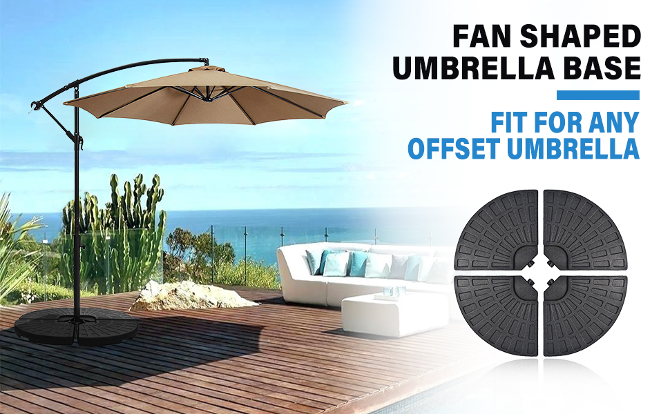 Water Filled Fan Shaped Umbrella Base