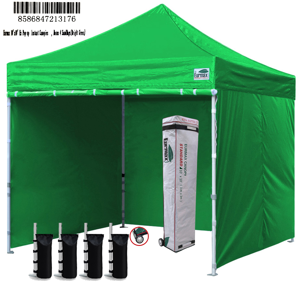 Commercial EZ Pop Up Gazebo Tent Canopy 10x10Ft Red Zipper Side walls End Kit 